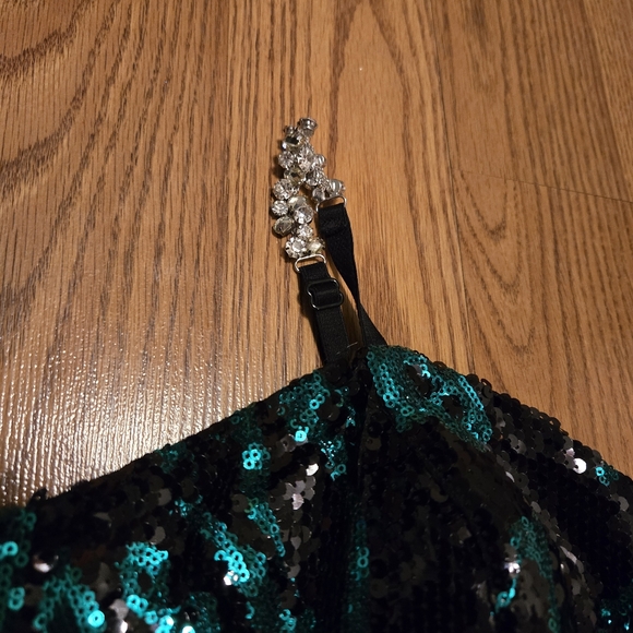 Alyce Jean De Lys Black Emerald Green Sequins Dress Mini Prom Formal Vintage 18 - Picture 10 of 16